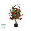 GloboStar® Artificial Garden RED ROSES 21070 Τεχνητό Διακοσμητικό Δέντρο Τριανταφυλλιά Μ50 x Π50 x Υ90cm