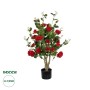 GloboStar® Artificial Garden RED ROSES 21070 Τεχνητό Διακοσμητικό Δέντρο Τριανταφυλλιά Μ50 x Π50 x Υ90cm