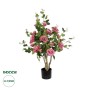 GloboStar® Artificial Garden PINK ROSES 21072 Τεχνητό Διακοσμητικό Δέντρο Τριανταφυλλιά Μ50 x Π50 x Υ90cm