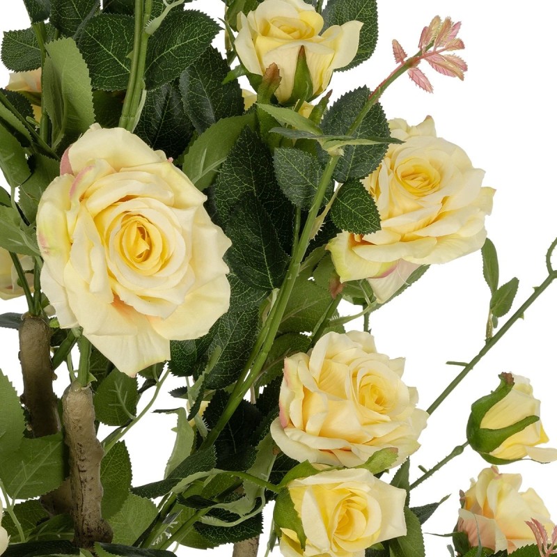 GloboStar® Artificial Garden YELLOW ROSES 21073 Τεχνητό Διακοσμητικό Δέντρο Τριανταφυλλιά Μ50 x Π50 x Υ90cm
