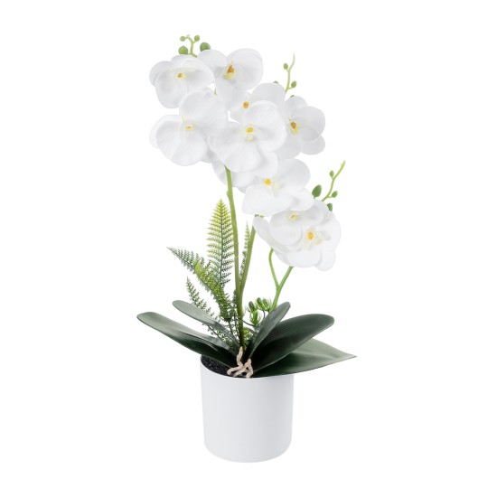 GloboStar® Artificial Garden WHITE ORCHID 21076 Διακοσμητικό Φυτό Λευκή Ορχιδέα Υ45cm GloboStar® Artificial Garden WHITE ORCHID 21076 Διακοσμητικό Φυτό Λευκή Ορχιδέα Υ45cm