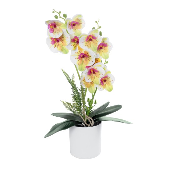GloboStar® Artificial Garden WHITE - FUCHSIA ORCHID 21078 Διακοσμητικό Φυτό Λευκή - Φούξια Ορχιδέα Υ45cm GloboStar® Artificial Garden WHITE - FUCHSIA ORCHID 21078 Διακοσμητικό Φυτό Λευκή - Φούξια Ορχιδέα Υ45cm