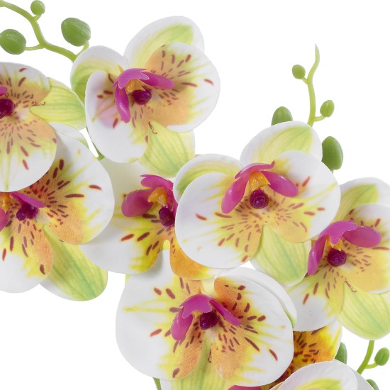 GloboStar® Artificial Garden WHITE - FUCHSIA ORCHID 21078 Διακοσμητικό Φυτό Λευκή - Φούξια Ορχιδέα Υ45cm GloboStar® Artificial Garden WHITE - FUCHSIA ORCHID 21078 Διακοσμητικό Φυτό Λευκή - Φούξια Ορχιδέα Υ45cm