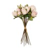 GloboStar® Artificial Garden PINK ROSE BOUQUET 21082 Τεχνητό Διακοσμητικό Μπουκέτο Τριαντάφυλλα Ροζ Y36cm