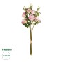 GloboStar® Artificial Garden DUSTY PINK ROSE BOUQUET 21083 Τεχνητό Διακοσμητικό Μπουκέτο Τριαντάφυλλα Ανοιχτό Ροζ Y63cm
