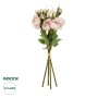 GloboStar® Artificial Garden DUSTY PINK ROSE BOUQUET 21084 Τεχνητό Διακοσμητικό Μπουκέτο Τριαντάφυλλα Ανοιχτό Ροζ Y44cm