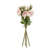 GloboStar® Artificial Garden DUSTY PINK ROSE BOUQUET 21084 Τεχνητό Διακοσμητικό Μπουκέτο Τριαντάφυλλα Ανοιχτό Ροζ Y44cm