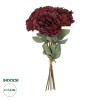 GloboStar® Artificial Garden RED PEONY FLOWER BOUQUET 21086 Τεχνητό Διακοσμητικό Μπουκέτο Κόκκινο Παιώνιας Y43cm