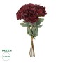 GloboStar® Artificial Garden RED PEONY FLOWER BOUQUET 21086 Τεχνητό Διακοσμητικό Μπουκέτο Κόκκινο Παιώνιας Y43cm