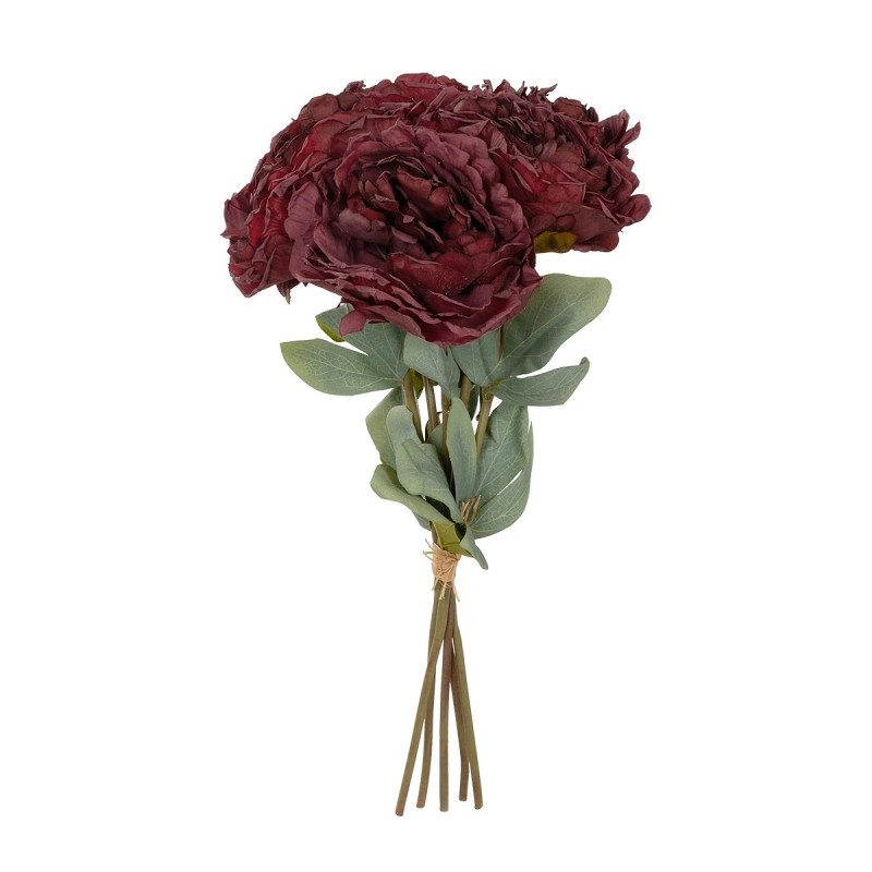 GloboStar® Artificial Garden RED PEONY FLOWER BOUQUET 21086 Τεχνητό Διακοσμητικό Μπουκέτο Κόκκινο Παιώνιας Y43cm