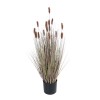 GloboStar® Artificial Garden BROWN LAGURUS 21099 Διακοσμητικό Φυτό Καφέ Λαγοουρά Υ70cm
