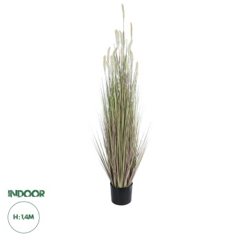GloboStar® Artificial Garden BEIGE LAGURUS 21102 Διακοσμητικό Φυτό Μπεζ Λαγοουρά Υ140cm