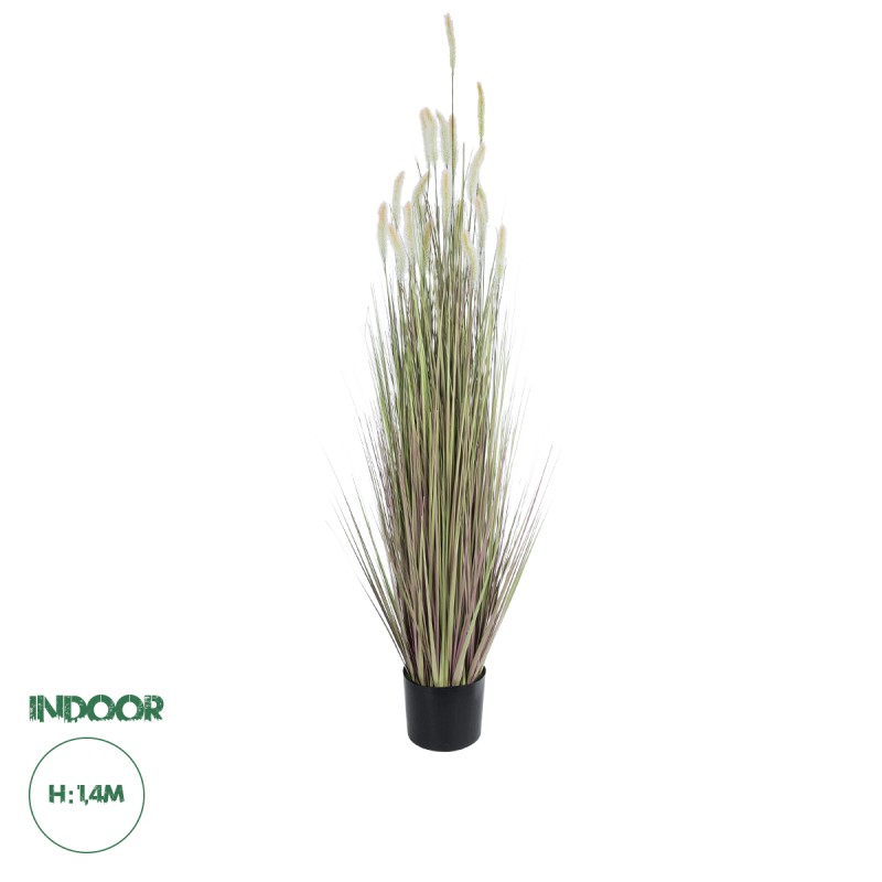 GloboStar® Artificial Garden BEIGE LAGURUS 21102 Διακοσμητικό Φυτό Μπεζ Λαγοουρά Υ140cm