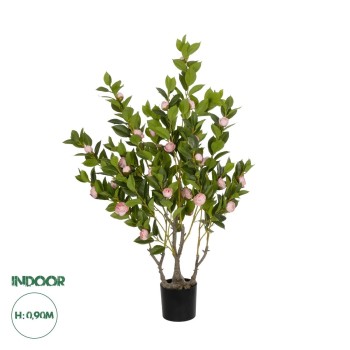 GloboStar® Artificial Garden CAMELIA 21115 Τεχνητό Διακοσμητικό Δέντρο Καμέλια Μ50 x Π30 x Υ90cm