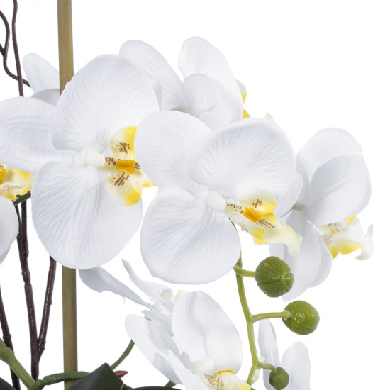 GloboStar® Artificial Garden WHITE ORCHID 21120 Διακοσμητικό Φυτό Λευκή Ορχιδέα Υ43cm GloboStar® Artificial Garden WHITE ORCHID 21120 Διακοσμητικό Φυτό Λευκή Ορχιδέα Υ43cm