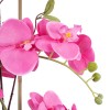 GloboStar® Artificial Garden PINK ORCHID 21121 Διακοσμητικό Φυτό Έντονο Ροζ Ορχιδέα Υ43cm