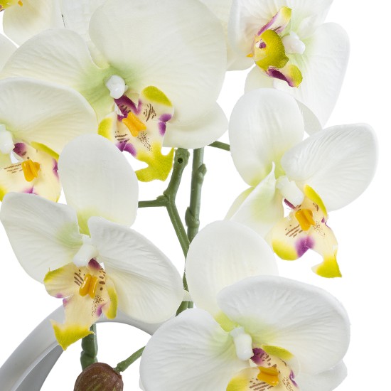 GloboStar® Artificial Garden WHITE ORCHID 21128 Διακοσμητικό Φυτό Λευκή Ορχιδέα Υ39cm GloboStar® Artificial Garden WHITE ORCHID 21128 Διακοσμητικό Φυτό Λευκή Ορχιδέα Υ39cm