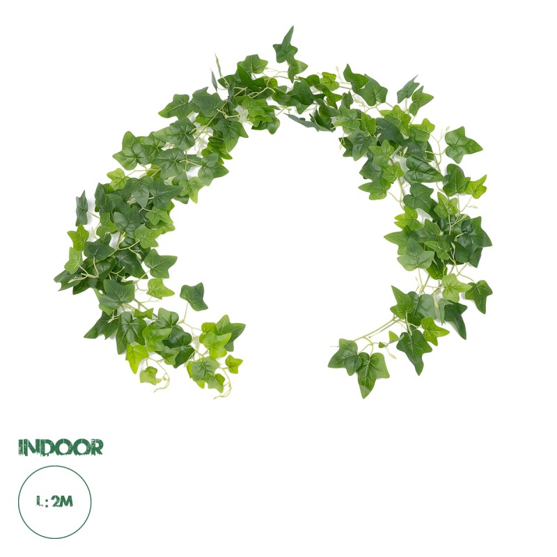 GloboStar® Artificial Garden ENGLISH IVY GARLAND 21146 Τεχνητή Διακοσμητική Αγγλική Γυρλάντα  Φ20 x Υ200cm Σετ 2 τεμαχίων