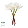 GloboStar® Artificial Garden WHITE ORCHID BOUQUET 21151 Τεχνητό Διακοσμητικό Μπουκέτο Λευκής Ορχιδέας Y26cm