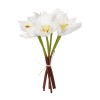 GloboStar® Artificial Garden WHITE ORCHID BOUQUET 21151 Τεχνητό Διακοσμητικό Μπουκέτο Λευκής Ορχιδέας Y26cm