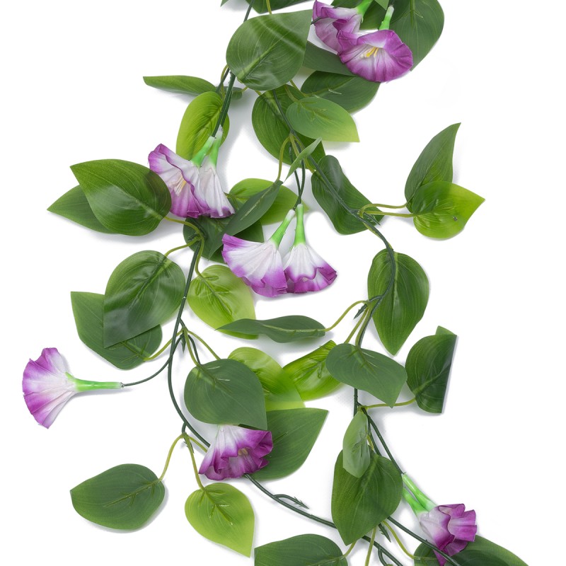GloboStar® Artificial Garden MORNING GLORY GARLAND 21152 Τεχνητή Διακοσμητική Γυρλάντα Ορτανσίας Φ20 x Υ230cm Σετ 2 τεμαχίων