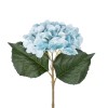 GloboStar® Artificial Garden SKY BLUE HYDRANGEA BRANCH 21177 Τεχνητό Διακοσμητικό Κλαδί Ορτανσίας Γαλάζιο  Y47cm