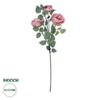 GloboStar® Artificial Garden HOT PINK CLIMBING ROSE BRANCH 21185 Τεχνητό Διακοσμητικό Κλαδί Τριαντάφυλλο Έντονο Ροζ Y70cm