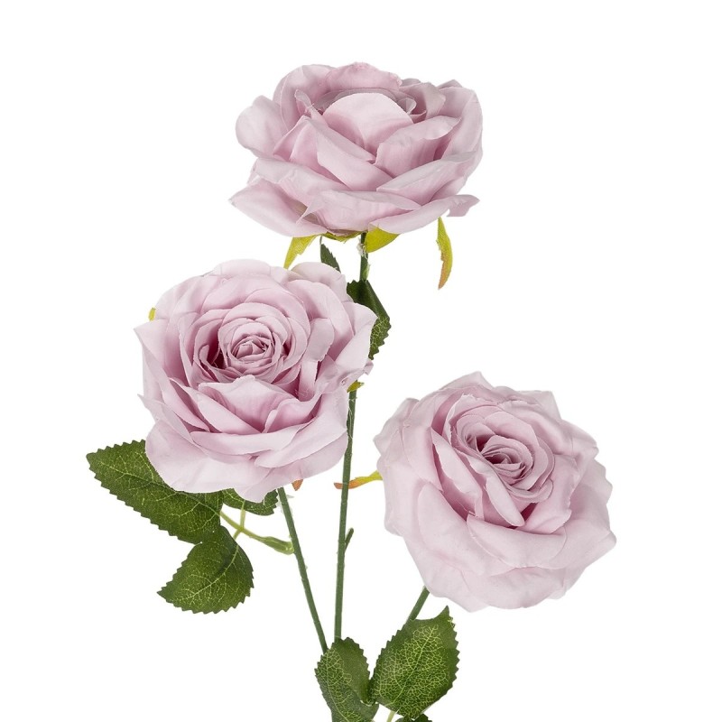 GloboStar® Artificial Garden PURPLE ROSE BRANCH 21194 Τεχνητό Διακοσμητικό Κλαδί Τριαντάφυλλα Μωβ Y66cm