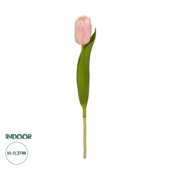 GloboStar® Artificial Garden PINK TULIP BRANCH 21200 Τεχνητό Διακοσμητικό Κλαδί Ροζ Τουλίπα Y37cm