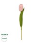 GloboStar® Artificial Garden PINK TULIP BRANCH 21200 Τεχνητό Διακοσμητικό Κλαδί Ροζ Τουλίπα Y37cm