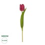 GloboStar® Artificial Garden HOT PINK TULIP BRANCH 21201 Τεχνητό Διακοσμητικό Κλαδί Έντονο Ροζ Τουλίπα Y37cm