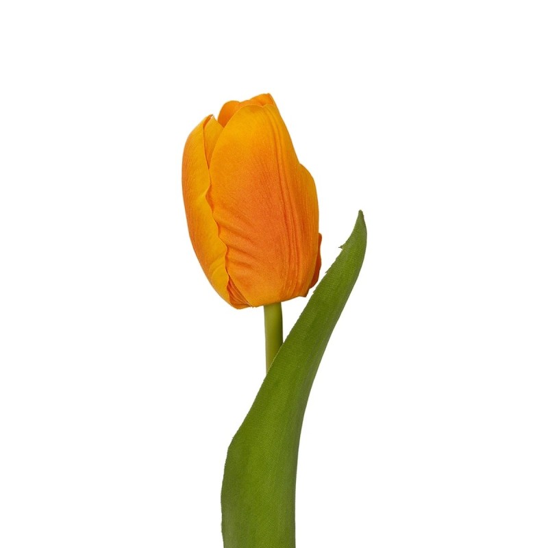 GloboStar® Artificial Garden ORANGE TULIP BRANCH 21202 Τεχνητό Διακοσμητικό Κλαδί Πορτοκαλί Τουλίπα Y37cm