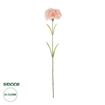 GloboStar® Artificial Garden PALE PING CARNATION BRANCH 21208 Τεχνητό Διακοσμητικό Κλαδί Γαρίφαλο Απαλό Ρόζ Y60cm