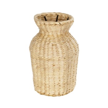 GloboStar® Artificial Garden HAVANA 21222 Διακοσμητικό Πλεκτό Καλάθι - Κασπώ Γλάστρα - Flower Pot Μπεζ Μ16 x Π16 x Υ25cm