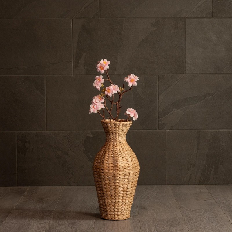 GloboStar® Artificial Garden HAVANA 21223 Διακοσμητικό Πλεκτό Καλάθι Κασπώ Γλάστρα Μπεζ Π22 x M22 x Υ42cm