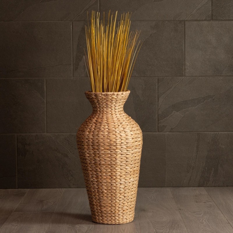 GloboStar® Artificial Garden HAVANA 21229 Διακοσμητικό Πλεκτό Καλάθι - Κασπώ Γλάστρα - Flower Pot Μπεζ Π29 x M29 x Υ57cm