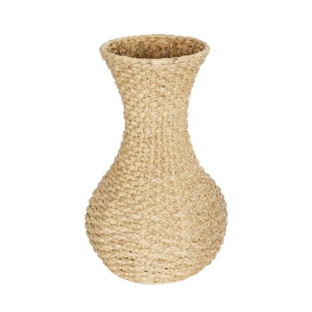 GloboStar® Artificial Garden SANDIAGO 21234 Διακοσμητικό Πλεκτό Καλάθι - Κασπώ Γλάστρα - Flower Pot Μπεζ Π25 x M25 x x Υ40cm