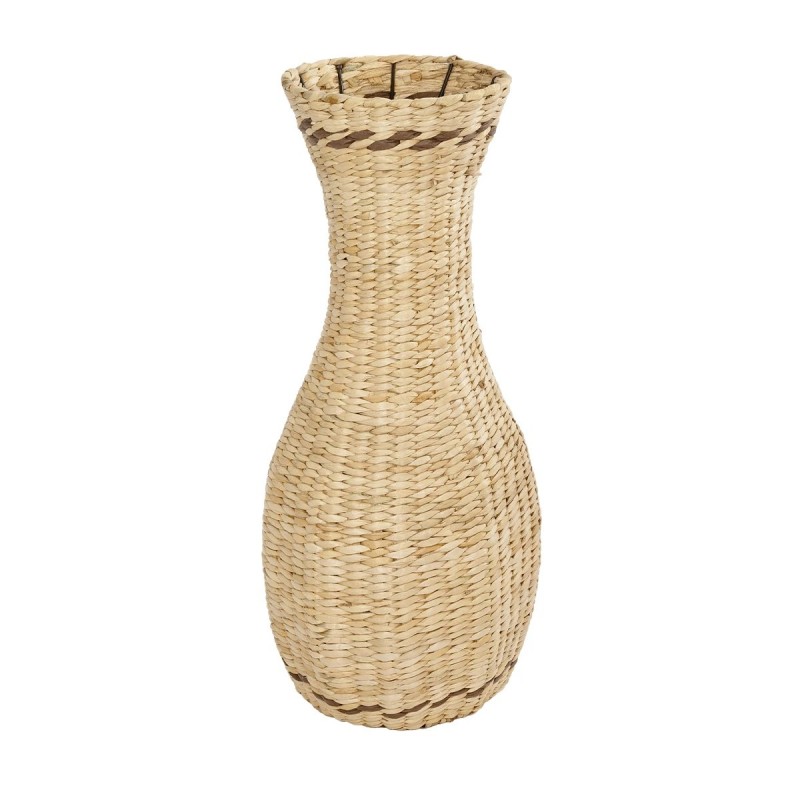 GloboStar® Artificial Garden MONACO 21235 Διακοσμητικό Πλεκτό Καλάθι - Κασπώ Γλάστρα - Flower Pot Μπεζ Φ29cm x Υ60cm