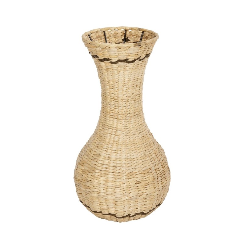 GloboStar® Artificial Garden MONACO 21236 Διακοσμητικό Πλεκτό Καλάθι - Κασπώ Γλάστρα - Flower Pot Μπεζ με Καφέ Π25 x M25 x Υ45cm