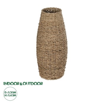 GloboStar® Artificial Garden FRANCISCO 21240 Διακοσμητικό Πλεκτό Καλάθι - Κασπώ Γλάστρα - Flower Pot Μπεζ Μ20 x Π20 x Υ41cm