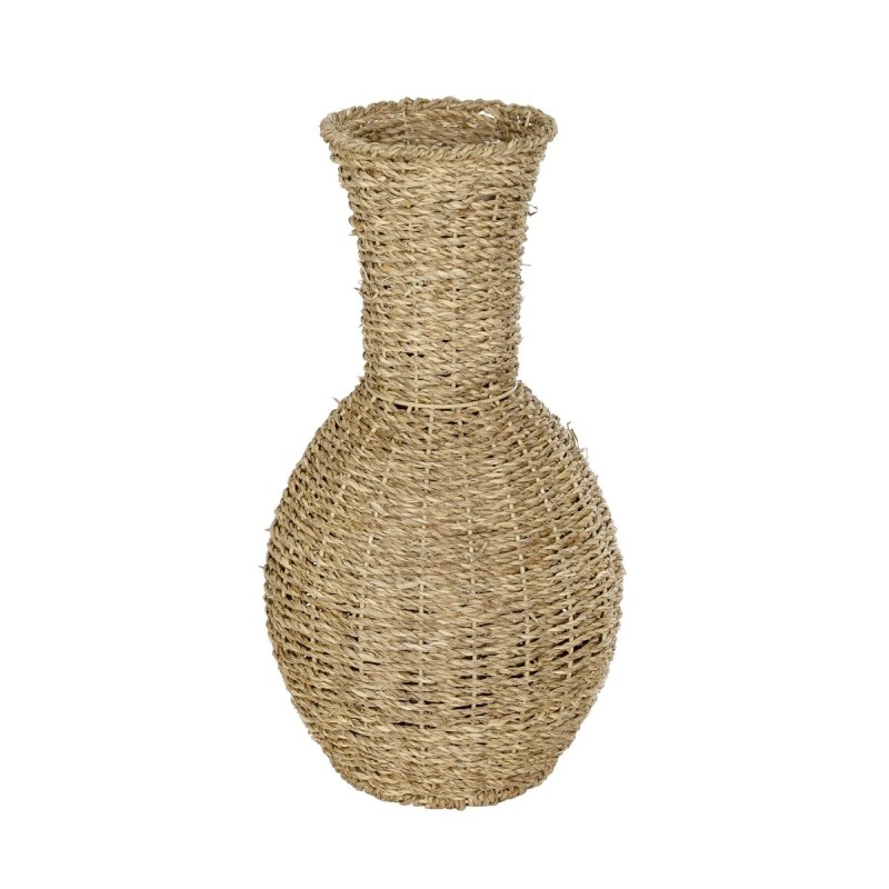 GloboStar® Artificial Garden MAUI 21242 Διακοσμητικό Πλεκτό Καλάθι - Κασπώ Γλάστρα - Flower Pot Μπεζ Π22 x M22 x Υ40cm