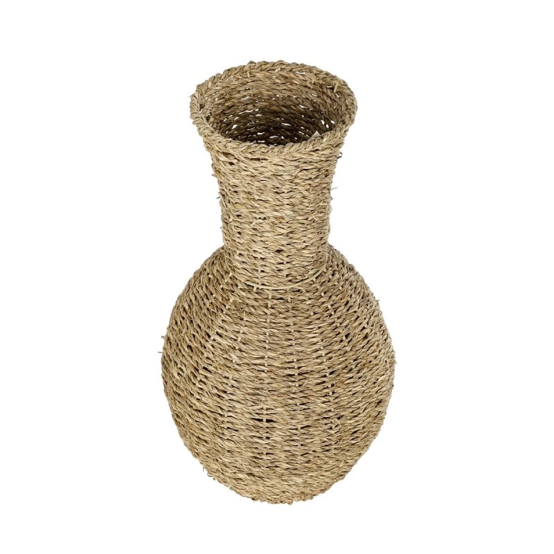 GloboStar® Artificial Garden MAUI 21242 Διακοσμητικό Πλεκτό Καλάθι - Κασπώ Γλάστρα - Flower Pot Μπεζ Π22 x M22 x Υ40cm