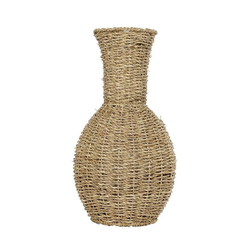 GloboStar® Artificial Garden MAUI 21242 Διακοσμητικό Πλεκτό Καλάθι - Κασπώ Γλάστρα - Flower Pot Μπεζ Π22 x M22 x Υ40cm