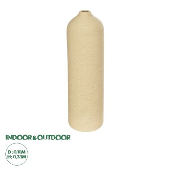 GloboStar® Artificial Garden VALENCIA 21246 Διακοσμητικό Κεραμικό Βάζo Μπεζ Π10 x Μ10 x Υ33 cm