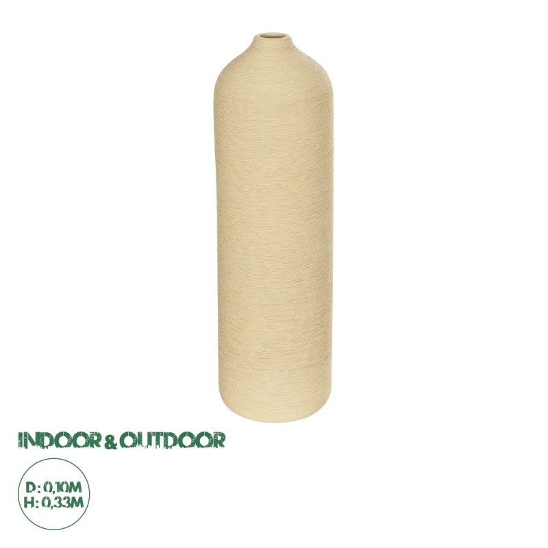 GloboStar® Artificial Garden VALENCIA 21246 Διακοσμητικό Κεραμικό Βάζo Μπεζ Π10 x Μ10 x Υ33 cm