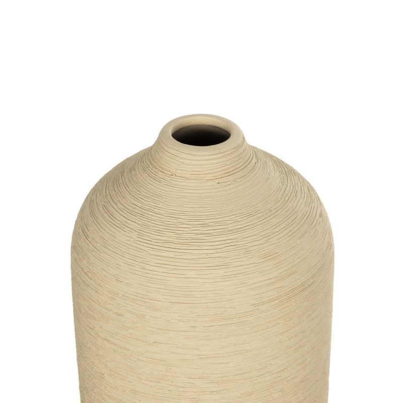 GloboStar® Artificial Garden VALENCIA 21246 Διακοσμητικό Κεραμικό Βάζo Μπεζ Π10 x Μ10 x Υ33 cm
