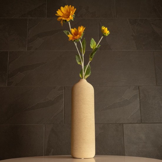 GloboStar® Artificial Garden VALENCIA 21246 Διακοσμητικό Κεραμικό Βάζo Μπεζ Π10 x Μ10 x Υ33 cm GloboStar® Artificial Garden VALENCIA 21246 Διακοσμητικό Κεραμικό Βάζo Μπεζ Π10 x Μ10 x Υ33 cm