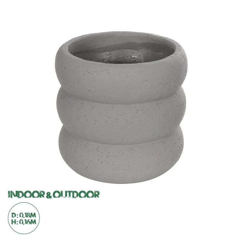 GloboStar® Artificial Garden ALBERT 21248 Διακοσμητική Κεραμική Γλάστρα ΓΚΡΙ Π18 x Μ18 x Υ16 cm