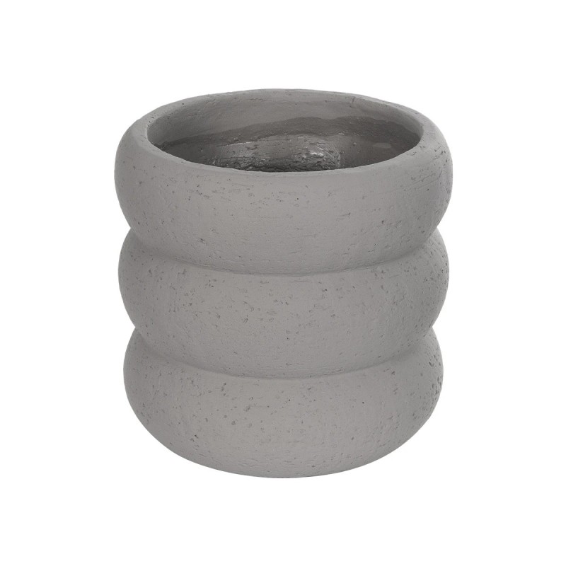 GloboStar® Artificial Garden ALBERT 21248 Διακοσμητική Κεραμική Γλάστρα ΓΚΡΙ Π18 x Μ18 x Υ16 cm