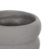GloboStar® Artificial Garden ALBERT 21248 Διακοσμητική Κεραμική Γλάστρα ΓΚΡΙ Π18 x Μ18 x Υ16 cm